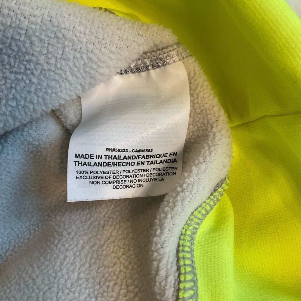 Nike Therma-Fit Hoodie Women Medium Gray Volt Neon Yellow Pullover Swoosh Thumbs - Picture 4 of 10